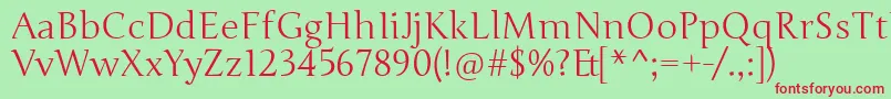 JungeRegular Font – Red Fonts on Green Background