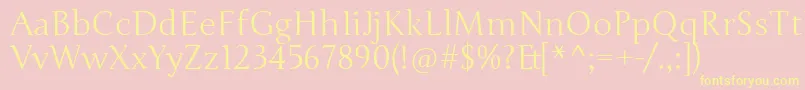 JungeRegular Font – Yellow Fonts on Pink Background