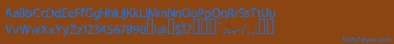 フォントTnewproNormal – 茶色の背景に青い文字