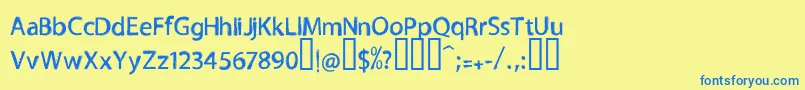 TnewproNormal Font – Blue Fonts on Yellow Background