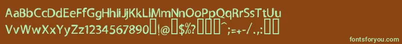 TnewproNormal Font – Green Fonts on Brown Background