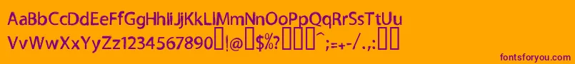 TnewproNormal Font – Purple Fonts on Orange Background