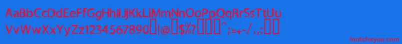 TnewproNormal Font – Red Fonts on Blue Background