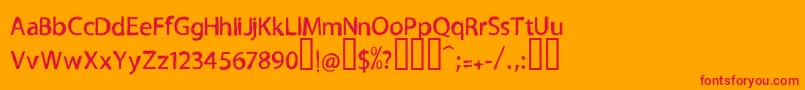 TnewproNormal Font – Red Fonts on Orange Background