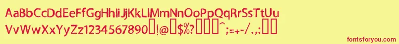 TnewproNormal Font – Red Fonts on Yellow Background