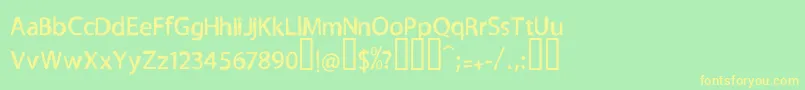 TnewproNormal Font – Yellow Fonts on Green Background