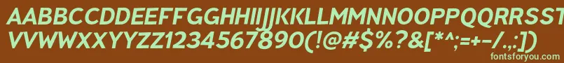 TtPinesBoldItalicDemo Font – Green Fonts on Brown Background