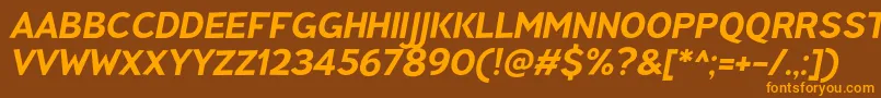 TtPinesBoldItalicDemo Font – Orange Fonts on Brown Background