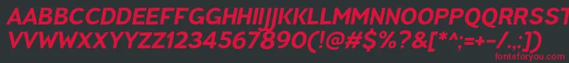 TtPinesBoldItalicDemo Font – Red Fonts on Black Background