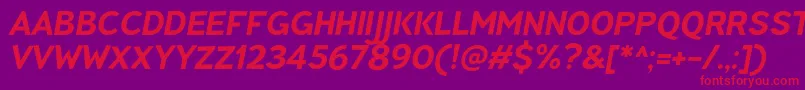 TtPinesBoldItalicDemo Font – Red Fonts on Purple Background