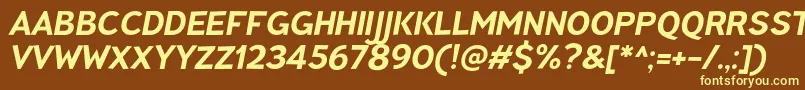 TtPinesBoldItalicDemo Font – Yellow Fonts on Brown Background