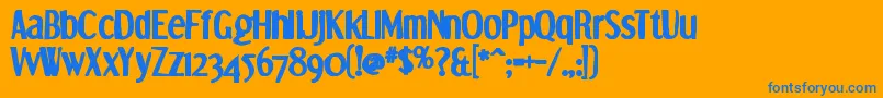 Dreamorphansink Font – Blue Fonts on Orange Background