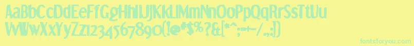 Dreamorphansink Font – Green Fonts on Yellow Background