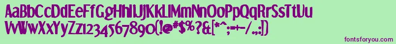 Dreamorphansink Font – Purple Fonts on Green Background