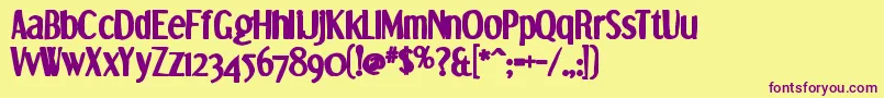 Dreamorphansink Font – Purple Fonts on Yellow Background