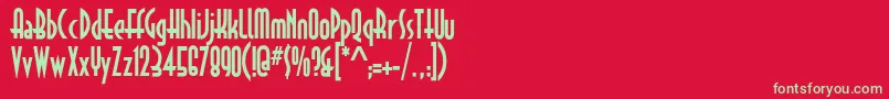 フォントAstrud – 赤い背景に緑の文字