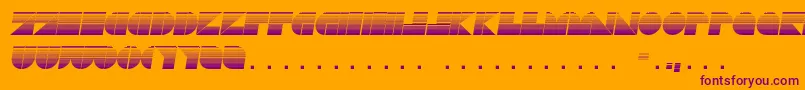 DrebiekExpandedStripesItalic-Schriftart – Violette Schriften auf orangefarbenem Hintergrund