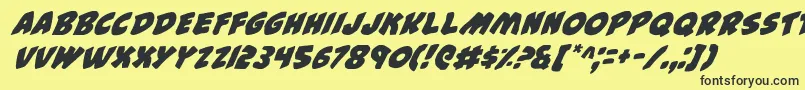 44FontItalic Font – Black Fonts on Yellow Background