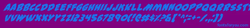 44FontItalic Font – Blue Fonts on Purple Background