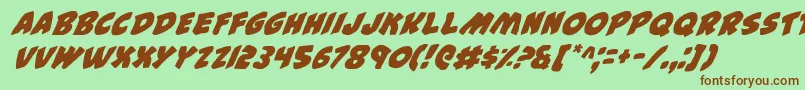 44FontItalic Font – Brown Fonts on Green Background