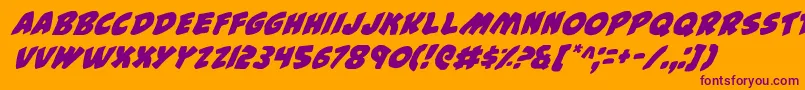 44FontItalic Font – Purple Fonts on Orange Background