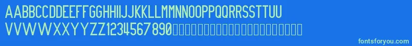 NueGothic Font – Green Fonts on Blue Background