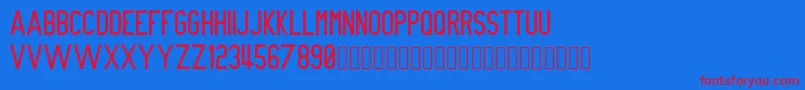 NueGothic Font – Red Fonts on Blue Background