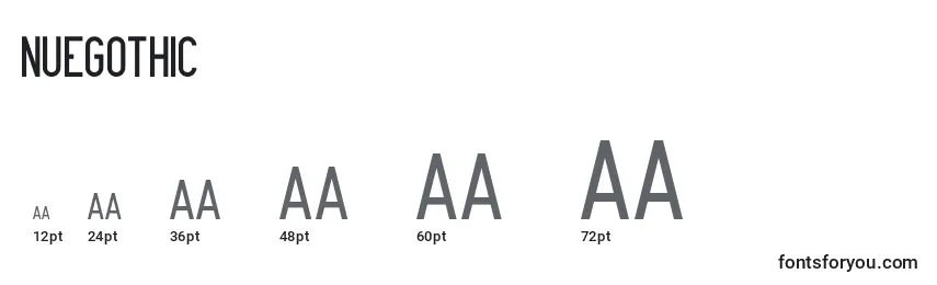 NueGothic Font Sizes