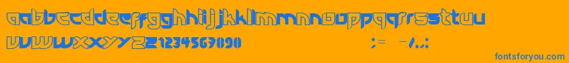 Tianrod Font – Blue Fonts on Orange Background