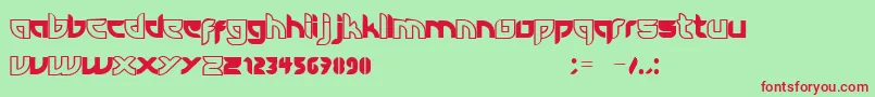 Tianrod-Schriftart – Rote Schriften auf grünem Hintergrund