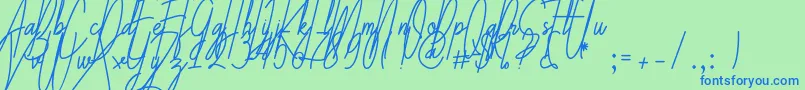 Galliyani Font – Blue Fonts on Green Background