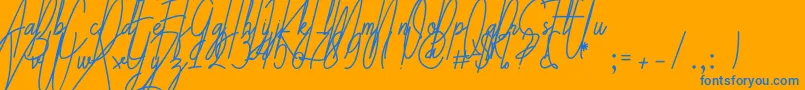 Galliyani-Schriftart – Blaue Schriften auf orangefarbenem Hintergrund