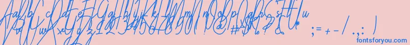 Galliyani-Schriftart – Blaue Schriften auf rosa Hintergrund