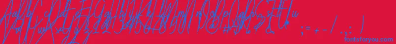 Galliyani Font – Blue Fonts on Red Background