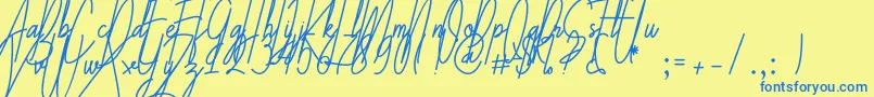 Galliyani Font – Blue Fonts on Yellow Background