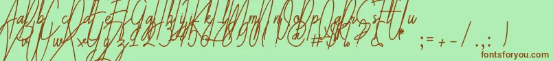 Galliyani Font – Brown Fonts on Green Background