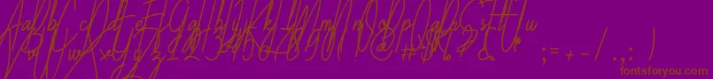 Galliyani-Schriftart – Braune Schriften auf violettem Hintergrund