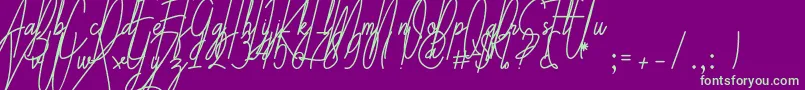 Galliyani Font – Green Fonts on Purple Background