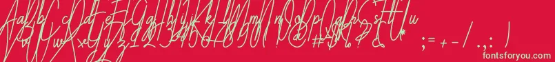 Galliyani Font – Green Fonts on Red Background