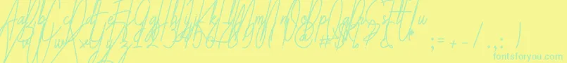 Galliyani Font – Green Fonts on Yellow Background