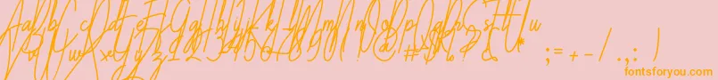 Galliyani-Schriftart – Orangefarbene Schriften auf rosa Hintergrund