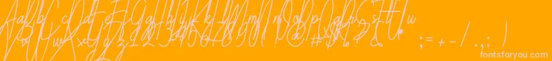 Galliyani-Schriftart – Rosa Schriften auf orangefarbenem Hintergrund