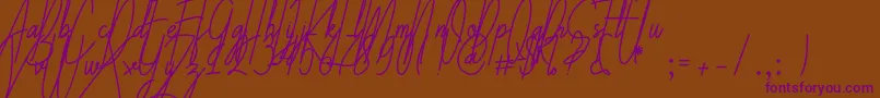 Galliyani Font – Purple Fonts on Brown Background