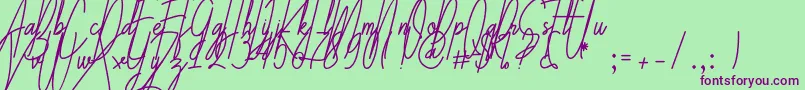 Galliyani Font – Purple Fonts on Green Background