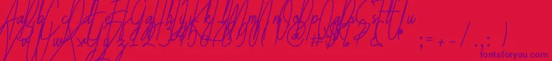 Galliyani Font – Purple Fonts on Red Background