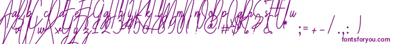 Galliyani-Schriftart – Violette Schriften auf weißem Hintergrund