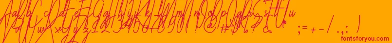 Galliyani Font – Red Fonts on Orange Background