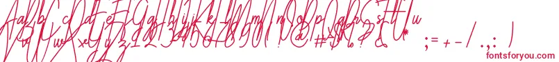 Galliyani-Schriftart – Rote Schriften auf weißem Hintergrund