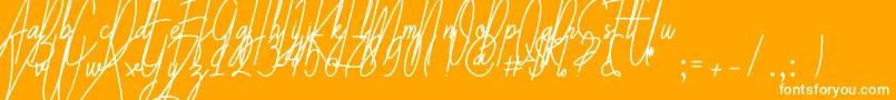 Galliyani-Schriftart – Weiße Schriften auf orangefarbenem Hintergrund