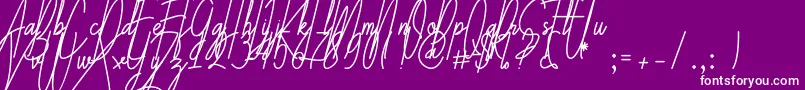 Galliyani-Schriftart – Weiße Schriften auf violettem Hintergrund